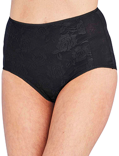 Three Pack Floral Lace Briefs Black