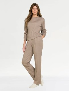 Cable Design Loungewear Set - Oatmeal