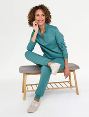 Quarter Zip Top 2 Piece Leisure Suit Green