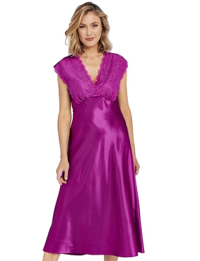 Luxury Satin and Lace Nightdress Ash