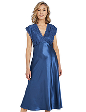 Luxury Satin and Lace Nightdress Ash