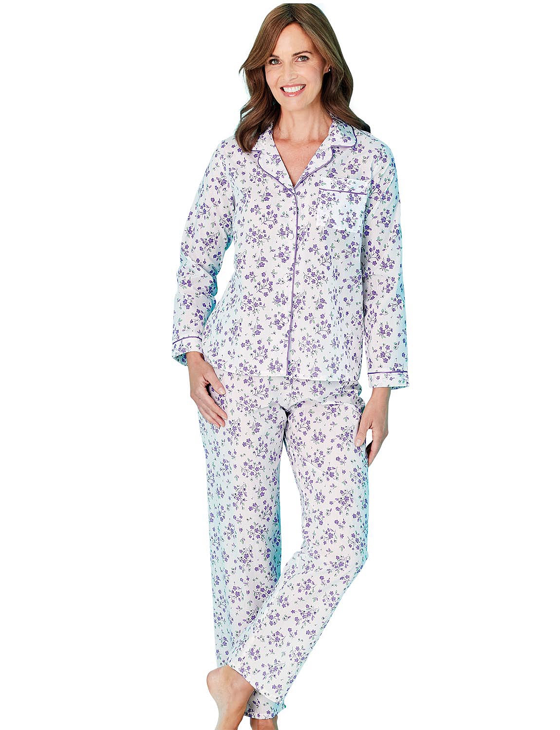 Floral Print Long Sleeve Pyjamas | Chums