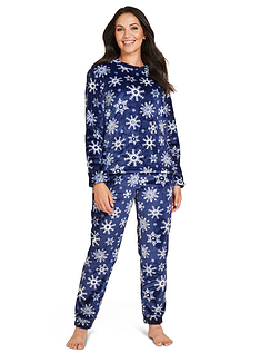 Fleece Snowflake Pyjama Navy