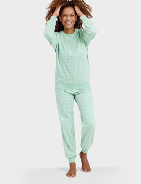 Cotton Jersey Ski Pyjama Aqua