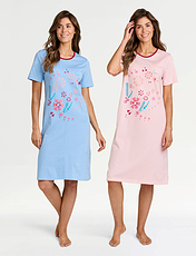 Pack of 2 Nightdresses Lemon & Aqua