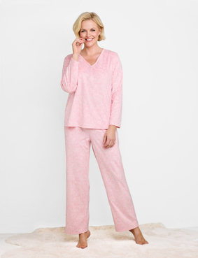 Brushed Fleece Print Pyjama Blue
