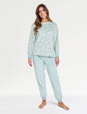 Supersoft Velour Fleece Pyjama Sage