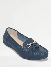 Ladies Leather Loafer NAVY