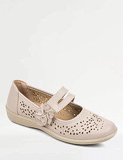 Touch Fasten Strap Shoe Beige