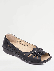 Open Toe Slip On Sandal Black