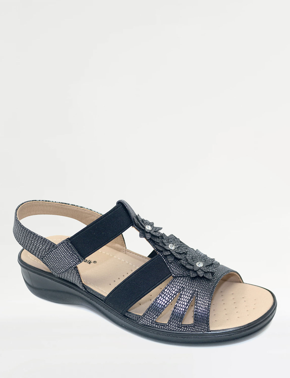 cushion walk black sandals