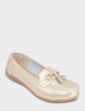 Nautical Wide Fit Leather Loafer Beige