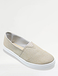 Ladies Stripe Canvas Shoe Beige