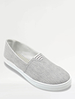 Ladies Stripe Canvas Shoe Beige