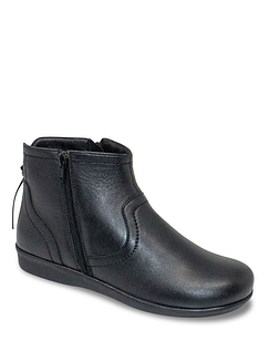 Leather Thermal Lined Twin Zip Boot With Back Tassel Black