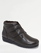 Leather Thermal Lined Touch Fasten Boot Wide Fit Black