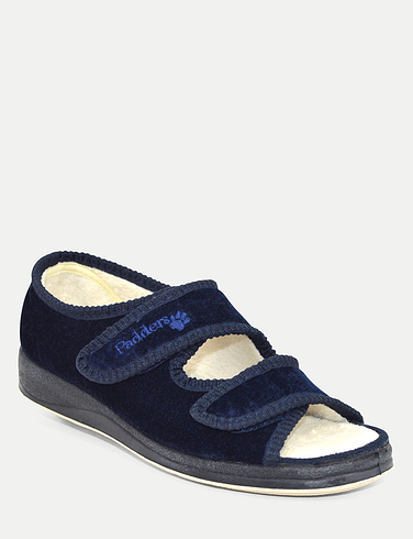 Padders Lydia Extra Wide EE Fit Slipper - NAVY