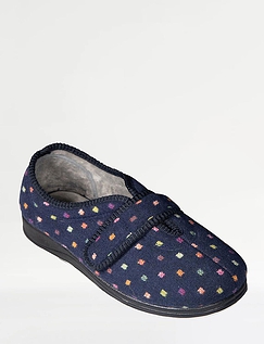 Padders Camilla Extra Wide EE Fit Slipper - NAVY
