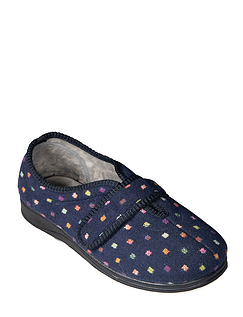 Padders Camilla Extra Wide EE Fit Slipper - Navy