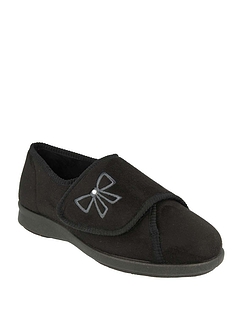 DB Shoes Ladies Keeston Wide Fit EE-4E Slipper - Black