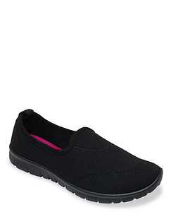 Slip On Shoe With Contrast Insole - Black