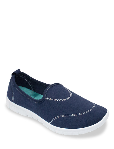 Slip On Shoe With Contrast Insole - Navy