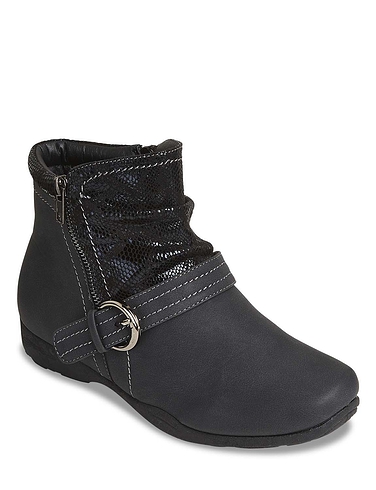 Dr Keller Wide Fit Thermal Lined Buckle Ankle Boot