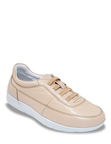 Leather Wide Fit Trainer Shoe