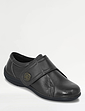 Extra Wide EEE Fit Touch Fasten Leather Shoe Black