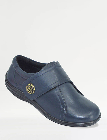 Extra Wide EEE Fit Touch Fasten Leather Shoe