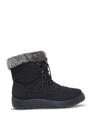 Wide Fit Thermal Lined Showerproof Mock Lace Up Boots