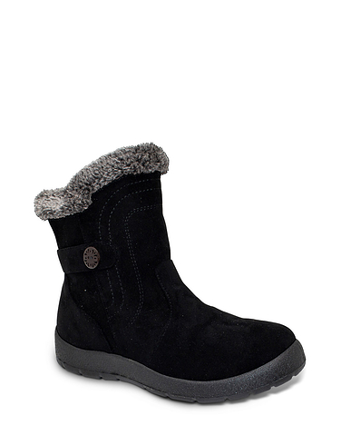 Wide Fit Thermal Lined Mock Suede Boots