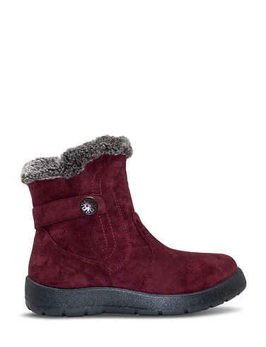 Wide Fit Thermal Lined Mock Suede Boots