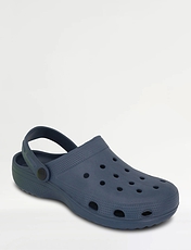 Wide Fit Lightweight Clog Shoe Navy
