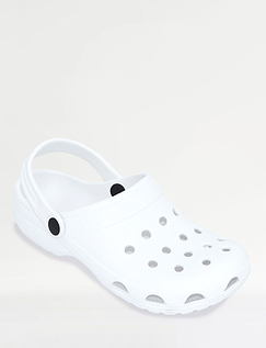Wide Fit Lightweight Clog Shoe - White