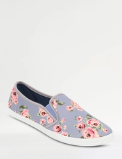 Dr Keller Wide Fit Slip On Canvas Shoe BLUE