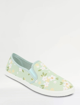 Dr Keller Wide Fit Slip On Canvas Shoe Blue