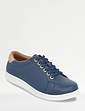 Leather Wide E Fit Lace Up Leisure Shoes Navy