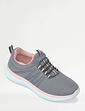 Mesh Slip On Leisure Shoe with Mock Bungee Detail Grey