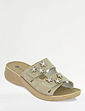 Twin Touch Fasten Mule Sandal Beige