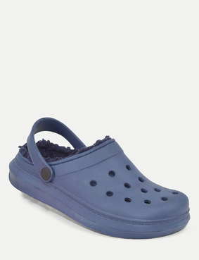 Wide Fit Fleece Lined Clog Black