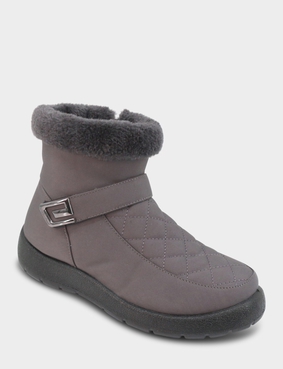 Wide EE Fit Quilted Top Side Zip Showerproof Boot Black