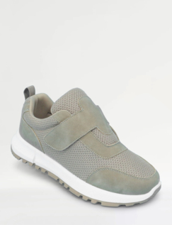 Wide E Fit Front Fasten Trainer Navy