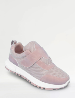 Wide E Fit Front Fasten Trainer Navy