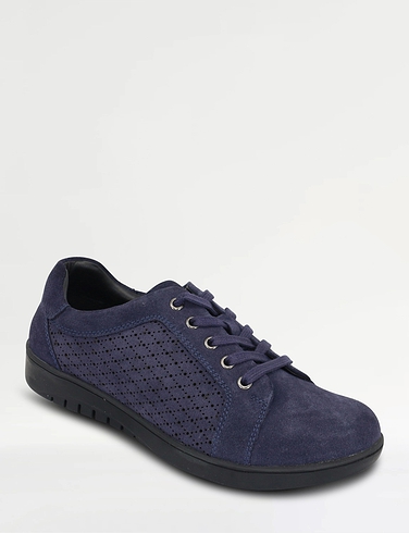 Wide EE Fit Suede Punchwork Lace Up Shoe