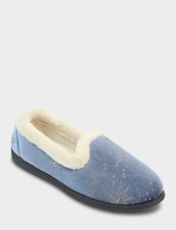Fleece Lined Star Print Slipper Blue