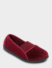 Dr Lightfoot Glitter Dot Velour E Fit Slipper Navy