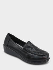 Dr Lightfoot Slip On Quilted Top EE Fit Shoe Black