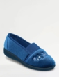 Elastic Gusset EEE Fit Slipper Blue