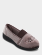 Elastic Gusset EEE Fit Slipper Mink